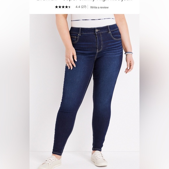 Maurices Plus Size Skinny Jeggings. Mid Rise Dark Wash Size XL Reg. - Picture 2 of 6